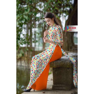 Vải Áo Dài Chấm Bi Sắc Màu