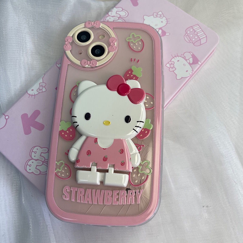 Ốp Điện Thoại Chống Sốc Có Giá Đỡ Hình Hello Kitty Cho iphone13 13 Mini 12Promax 13 / 11 / xsmax / xr