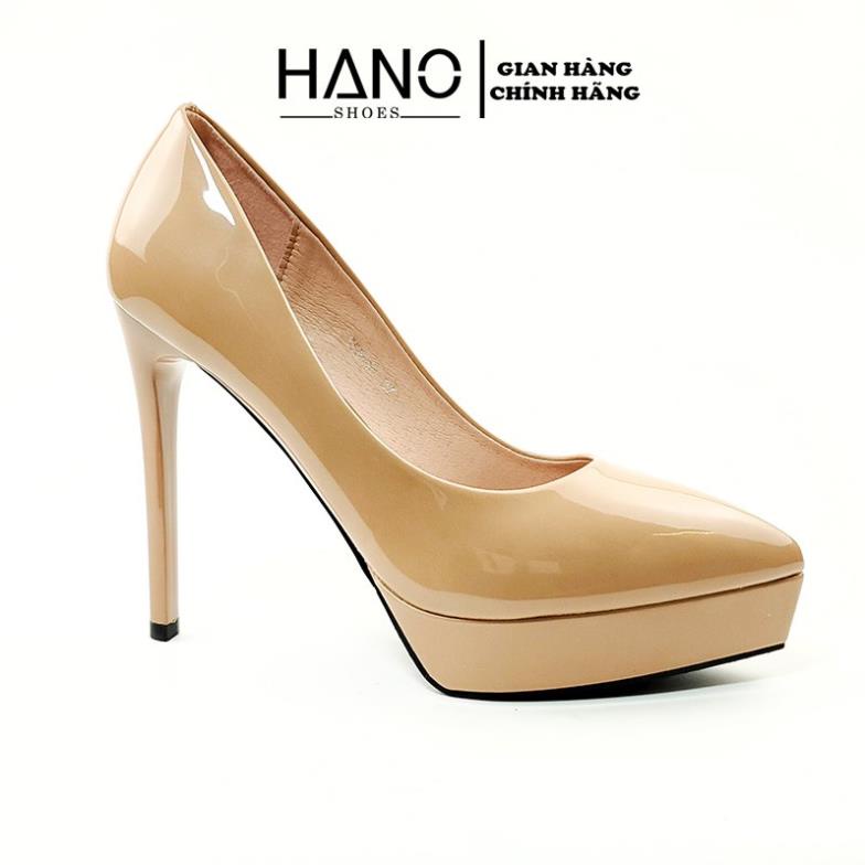 Giày Cao Gót 12cm Sang chảnh Quảng Châu Cao cấp Đế đúp Mũi nhọn Da bóng Đẹp HANO - CG0182 l
