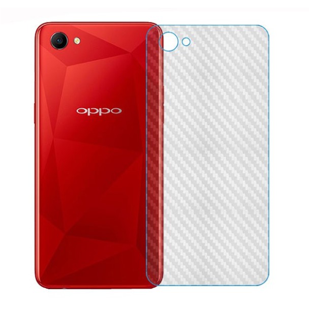 Set 2 miếng dán bảo vệ mặt sau điện thoại kết cấu sợi carbon trong suốt cho Oppo A3 A3S A5 A5S