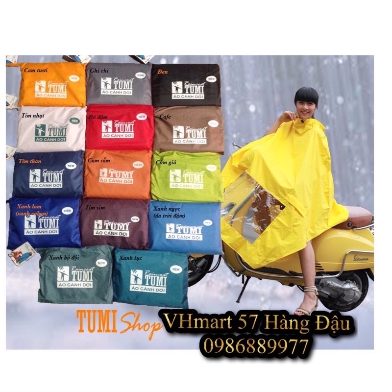 Áo mưa cánh dơi cao cấp Tumi Việt Nhật 1 mũ siêu nhẹ