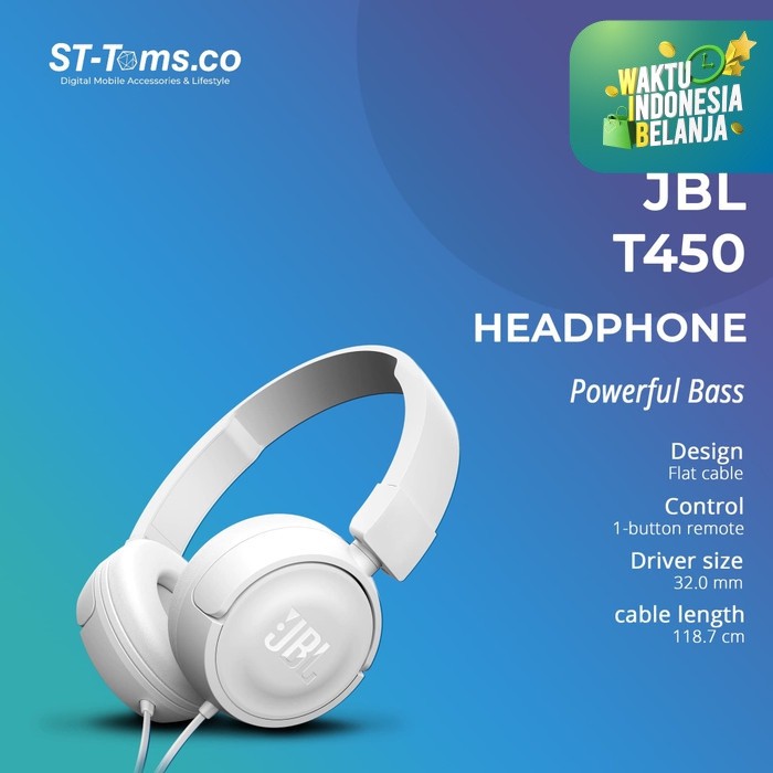 Tai Nghe Jbl On-ear T450 Màu Trắng Phiên Bản Giới Hạn