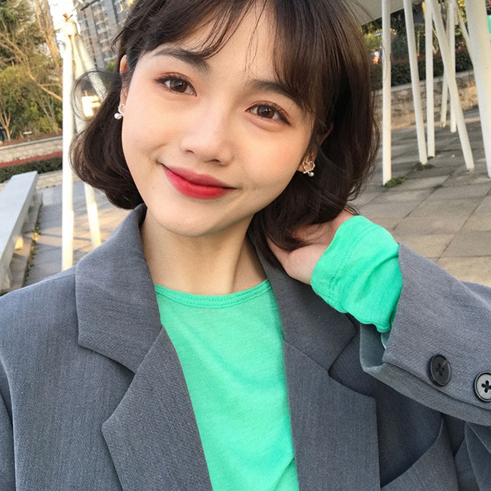 Hoa Tai Hình Trái Tim Đính Đá Lấp Lánh Phong Cách Hàn Quốc