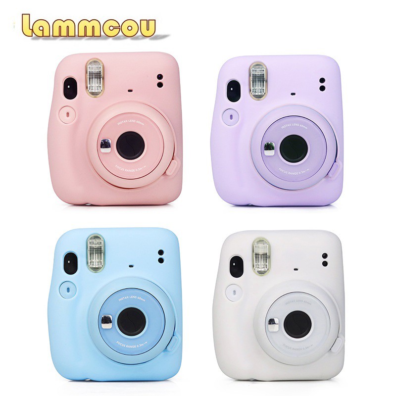 Lammcou Túi Đựng Máy Ảnh Silicon Mềm Có Dây Đeo Cho Fujifilm Instax Mini 11