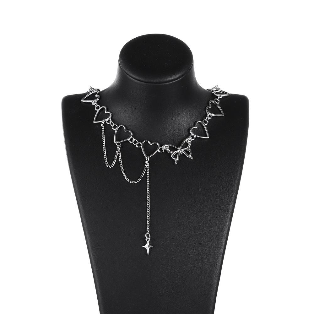 Vòng cổ Tình Bạn Mặt Trái Tim|Dây Xích Dài Bằng Thép Không Gỉ Cao Cấp