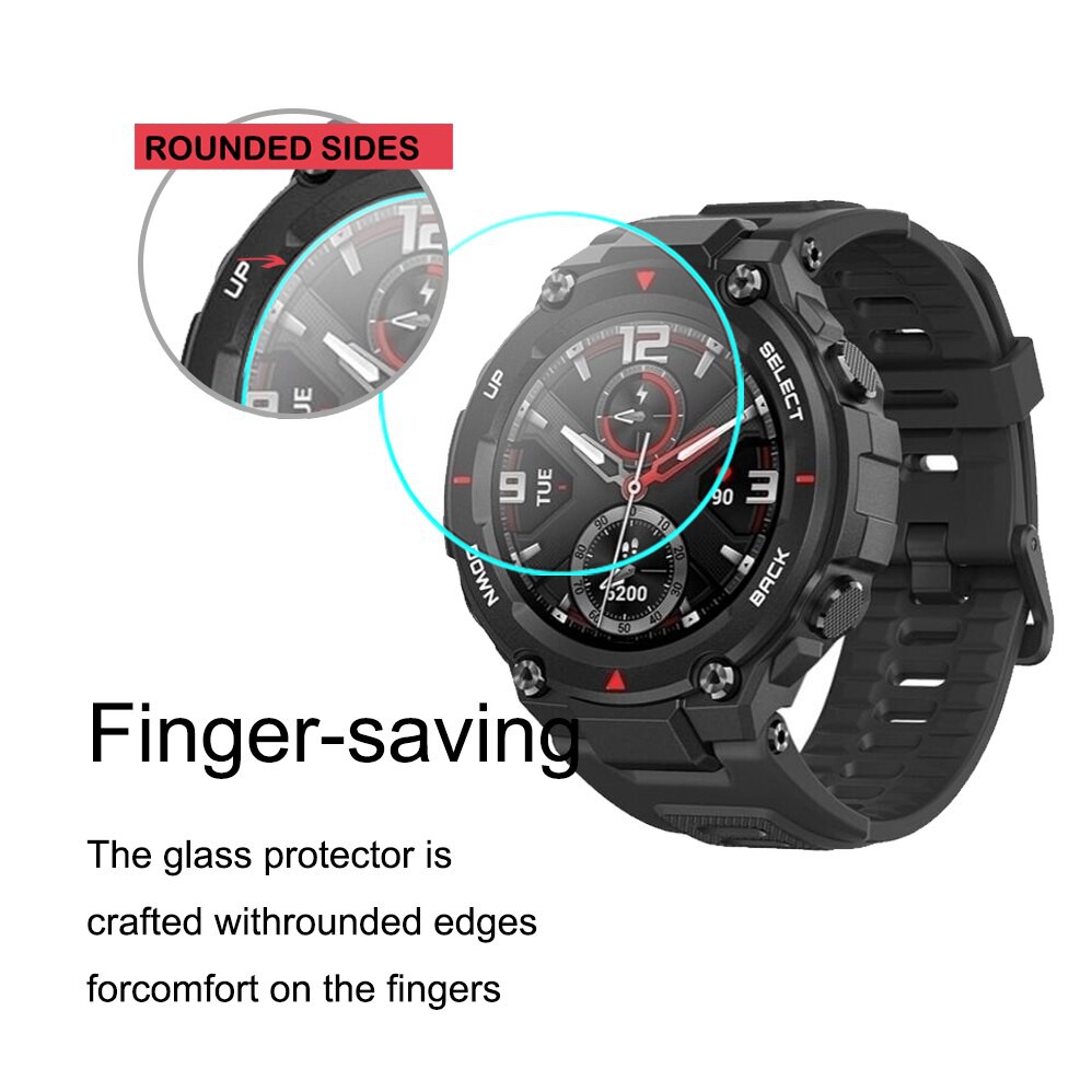 2 cái cho Huami Amazfit T-Rex Bảo vệ màn hình bằng kính cường lực cho CES mới 2020 Amazfit T rex Phụ kiện bảo vệ đồng hồ thông minh