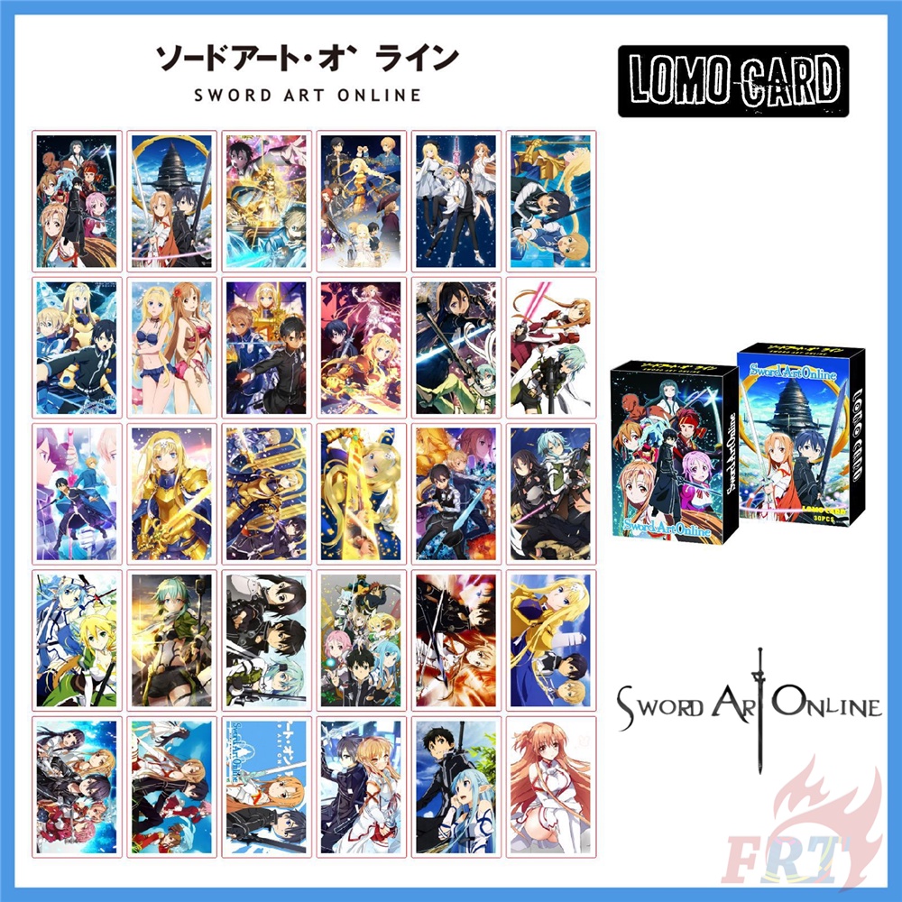❤ Thẻ Hình Nhân Vật Anime Sword Art Online Q-1 ❤ Set 30 Tấm Hình SAO Kirito / Yuuki Asuna HD