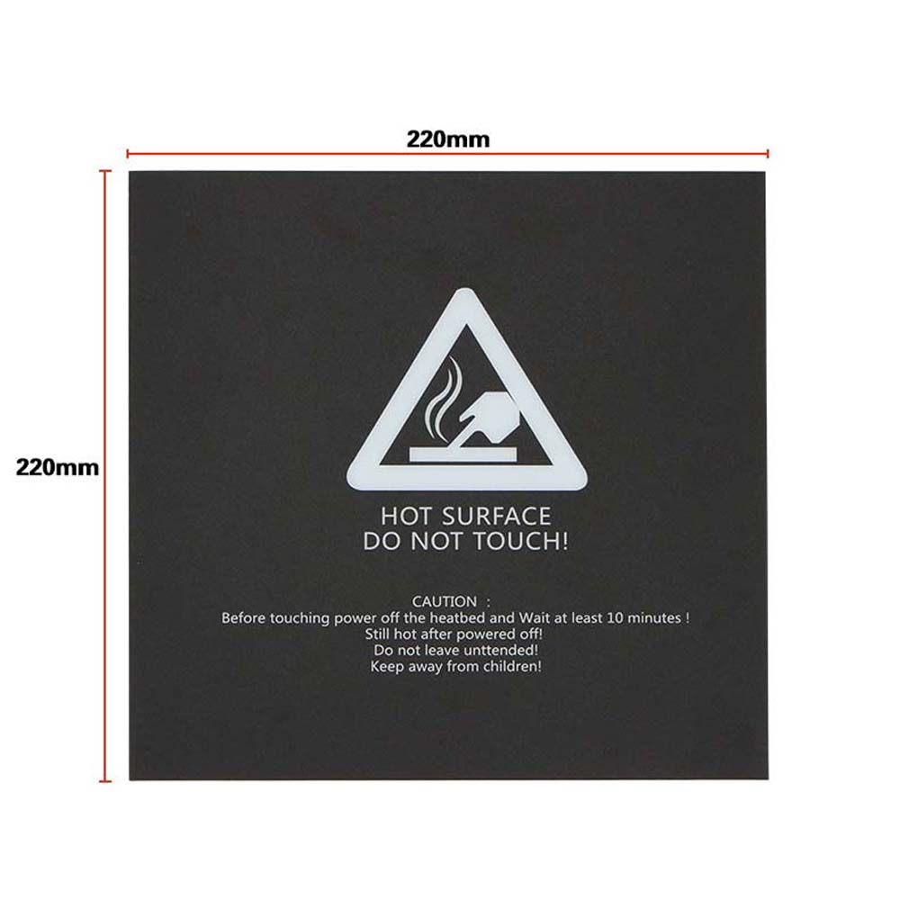 Miếng dán cảnh báo 3D có thể tái sử dụng 220/235/300mm cho các bộ phận của máy in gia nhiệt Ender-3