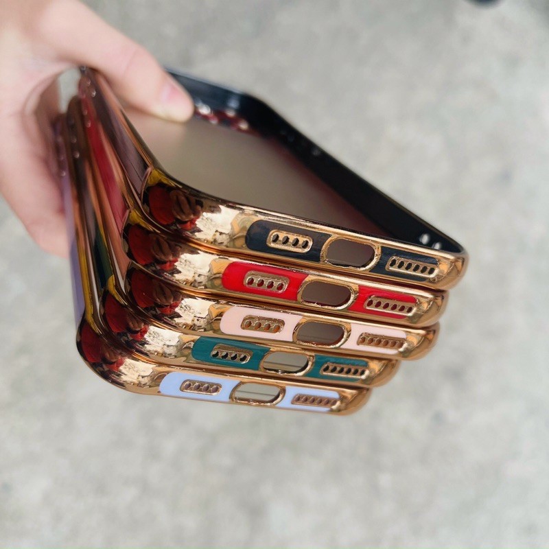 (CÓ IP 12) Ốp lưng dẻo trong viền màu 6d dành cho lphone 6 đến 12 promax