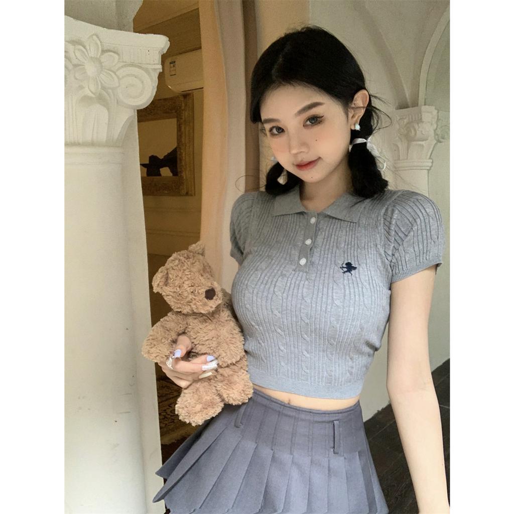 ZHELIHANGFEI Áo Thun polo Ngắn Tay Ôm Dáng Thời Trang Dành Cho Nữ