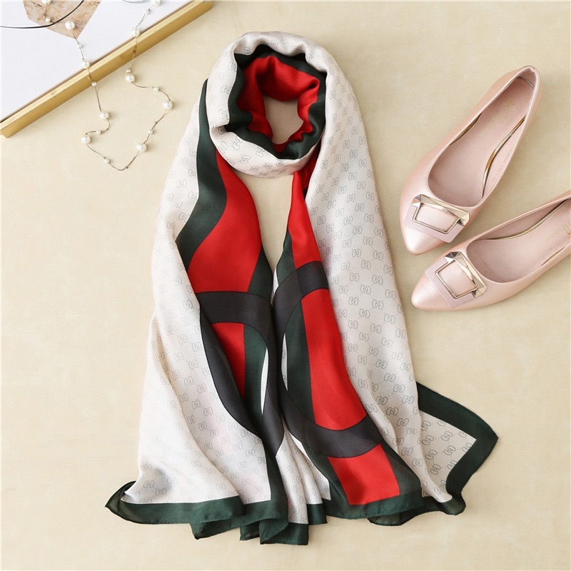 Khăn choàng cổ lụa cao cấp đi biển size 90x180cm - Maben