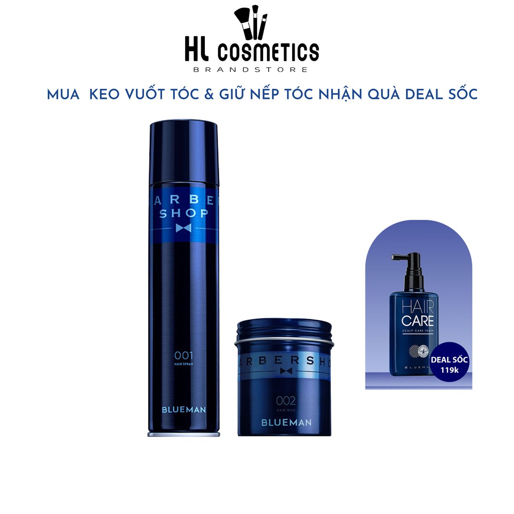 Combo Gel Wax Tạo Kiểu Tóc + Gôm Xịt Giữ Cứng Nếp Tóc BLUEMAN