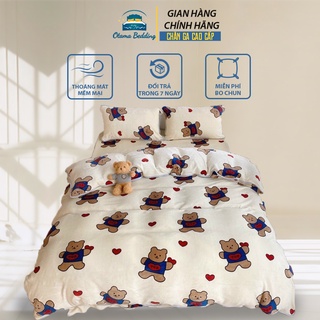Bộ chăn ga kèm vỏ gối 4 món nỉ nhung cao cấp, Bộ chăn ga gối mùa đông chất nhung tăm mềm mại - Otama Bedding