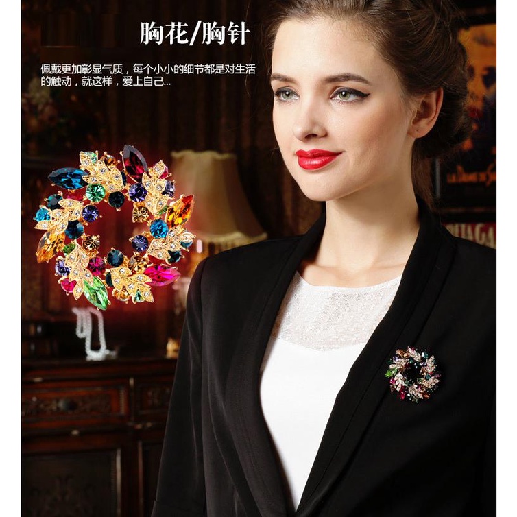 Ghim Cài Áo Đính Đá Pha Lê Phong Cách Hàn Quốc