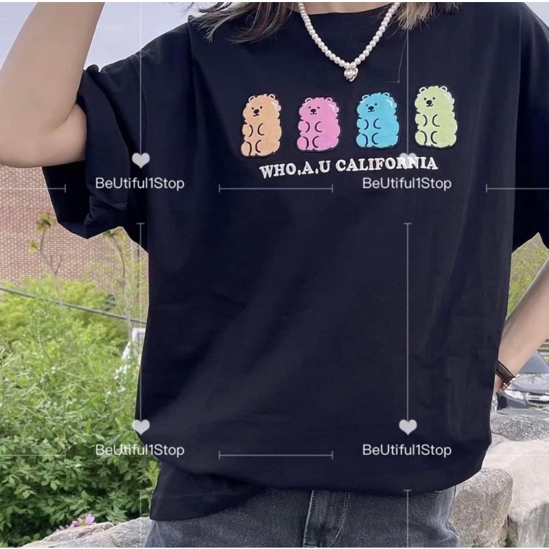 Áo thun WHO.A.U California hình 4 gấu  sale 85%