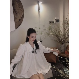 THUYBIESHOP | áo sơmi cổ bèo nơ