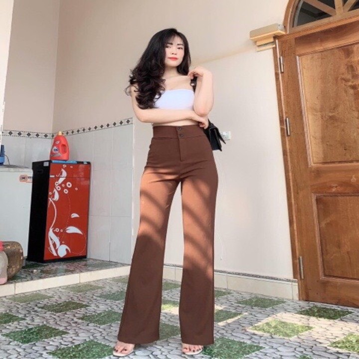 Quần ống Loe⚡️𝗫𝗔̉ 𝗞𝗛𝗢 𝟯 𝗡𝗚𝗔̀𝗬⚡️2cúc,cạp cao chẩn fom . | BigBuy360 - bigbuy360.vn