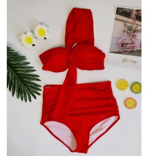 Bikini áo quây lệch vai hai mảnh nhiều màu