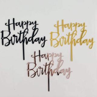 1 Topper Trang Trí Bánh Kem Chữ Happy Birthday Bằng Nhựa Acrylic