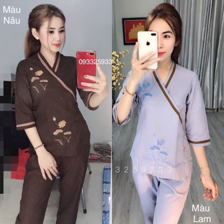 Đồ lam đi chùa # bà lai viền # đồ bộ nữ # quần áo