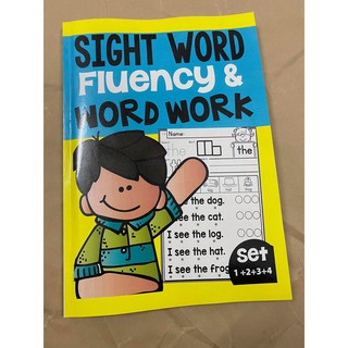 Sight word Fluency and word work - bìa màu ruột in đen trắng