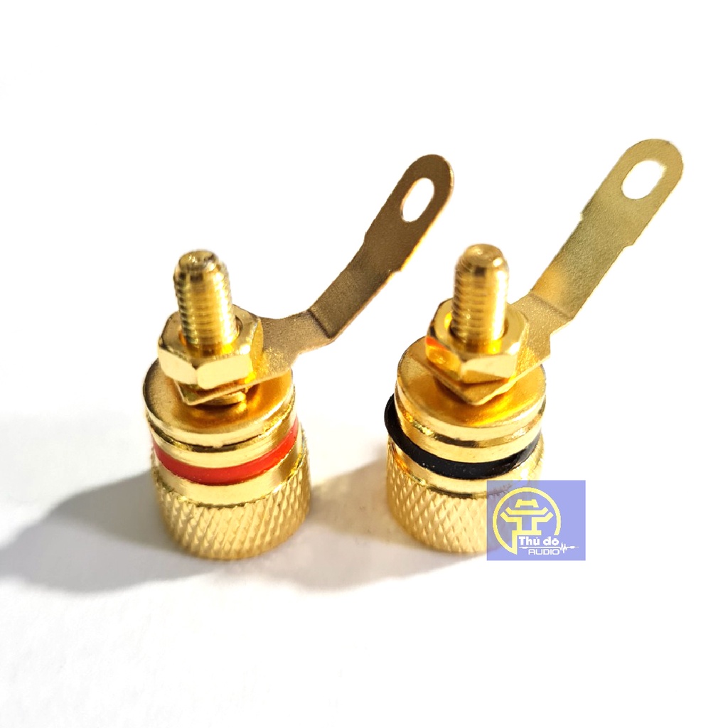01 cắp Jack cọc loa bằng đồng mạ vàng cao cấp