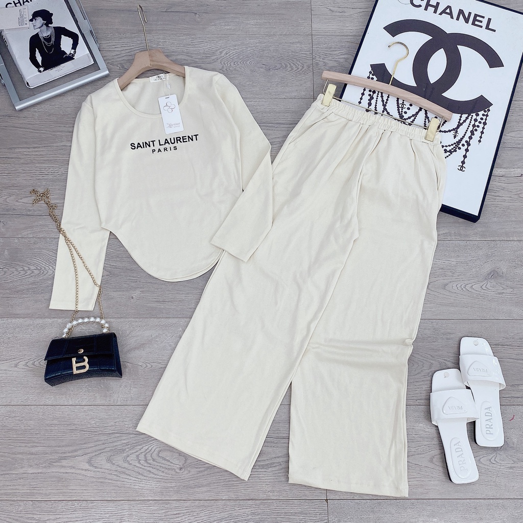 [ 𝐅𝐑𝐄𝐄 𝐒𝐇𝐈𝐏 ]  SÉT ÁO SAIN VẠT LƯỢN MIX QUẦN SUÔNG CÁ TÍNH