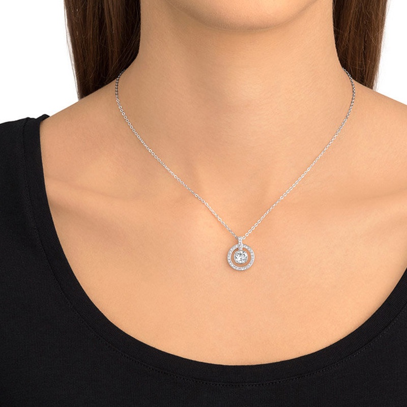 Vòng cổ Pandora Mạ Bạc 925 Đính Đá Zircon Thời Trang Cho Nữ