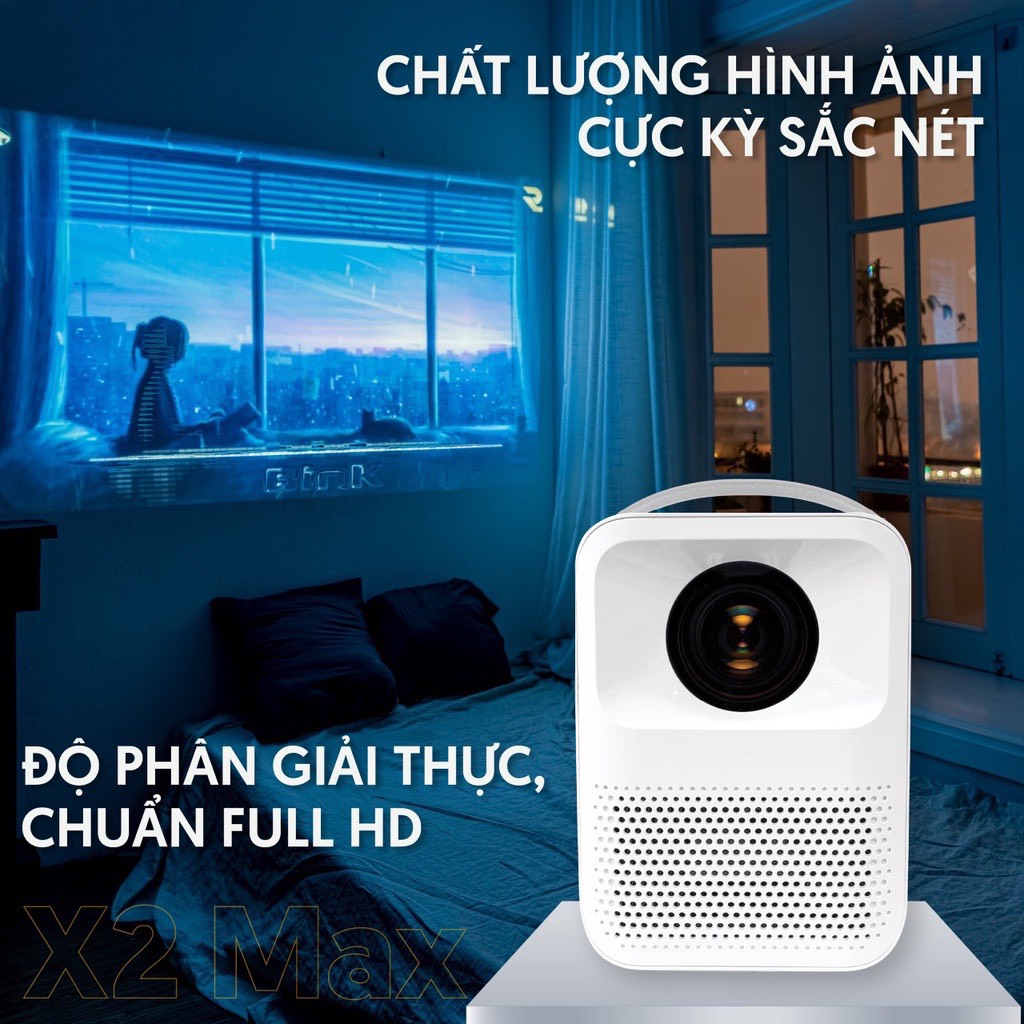 Máy Chiếu Mini Beecube X2 Max Full HD 1080P Android Bảo Hành 12 Tháng Chính Hãng