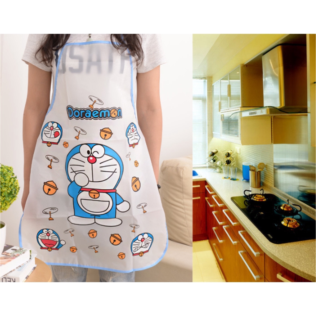 Tạp dề chống thấm nước hình Hello Kitty / Doraemon dễ thương