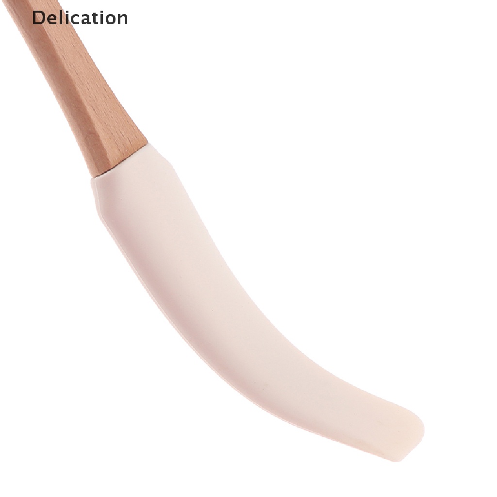 1 Cây Phới Trét Kem / Bơ Bằng Silicone Tay Cầm Gỗ Bền Bỉ Có Thể Tháo Rời