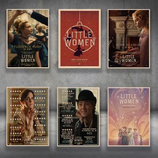 Poster Phim Little Women 2019 Màu Trắng / Vàng Bằng Giấy Kraft Trang Trí Quán bar / Cà Phê