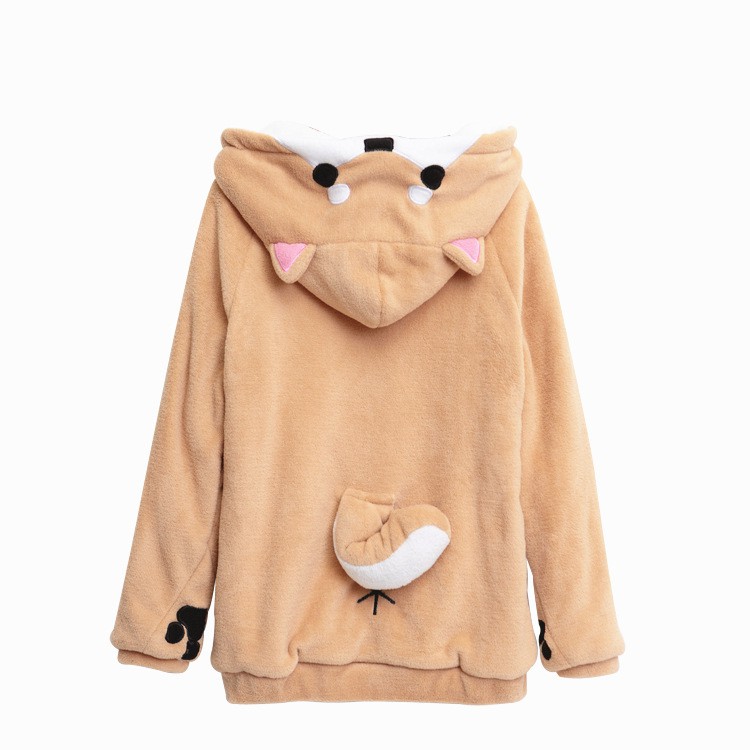 Áo thun in hình Muco dễ thương cho nữ Áo Hoodie dài tay phong cách lolita xinh xắn cho nữ