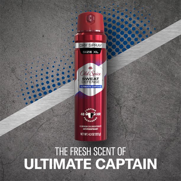 [SIÊU XỊN] Xịt Giữ Khô Toàn Thân Old Spice Sweat Defense Ultimate Captain Dry Spray 122Gr