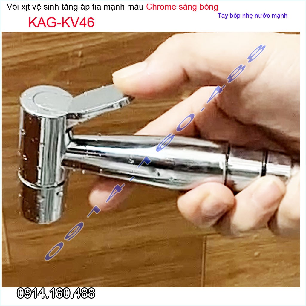 Vòi xịt vệ sinh nhà tắm KAG-KV46 vòi xịt bồn cầu màu inox tia nước mạnh sử dụng tốt siêu bền