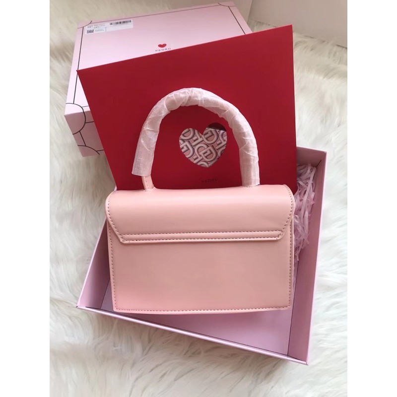 Túi P.E.R màu hồng quai cầm mẫu mới fullbox