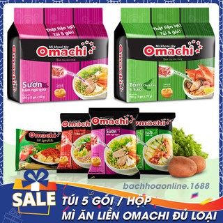 Túi 5 Gói Mì Khoai Tây Omachi 80g