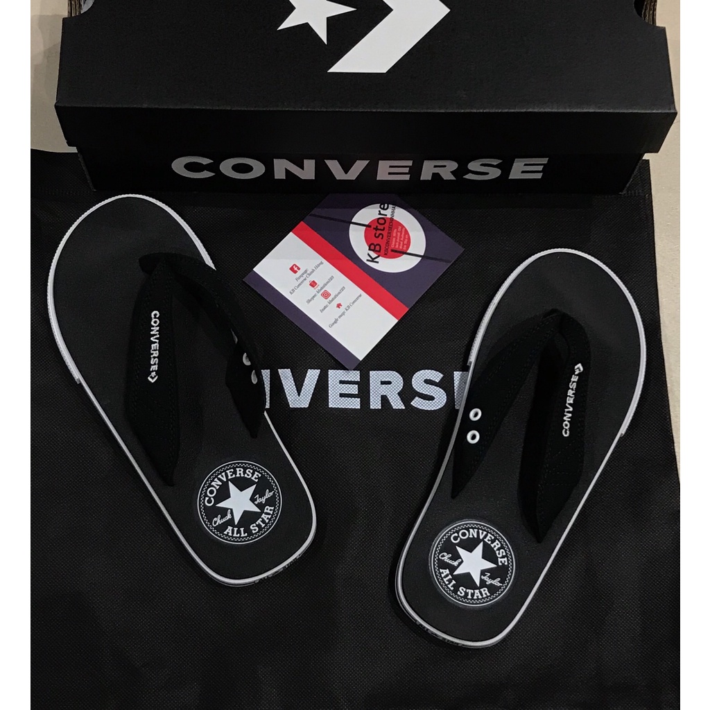 Dép Converse xỏ ngón đen quai đen