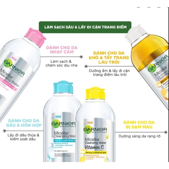 Nước Tẩy Trang Garnier Micellar Cleansing Water