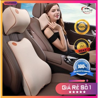 Bộ gối tựa đầu, tựa lưng ô tô chất liệu cao su non cao cấp