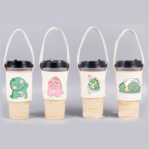 Túi treo cốc ba anh em gấu TTCI3 cup holder  hổ mập bare bear cute molang pusheen gấu brown khủng long hoàng đế mèo