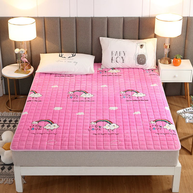 👑 Nệm trải giường đơn bằng flannel 1.5m 1.8m X2. 0 thảm