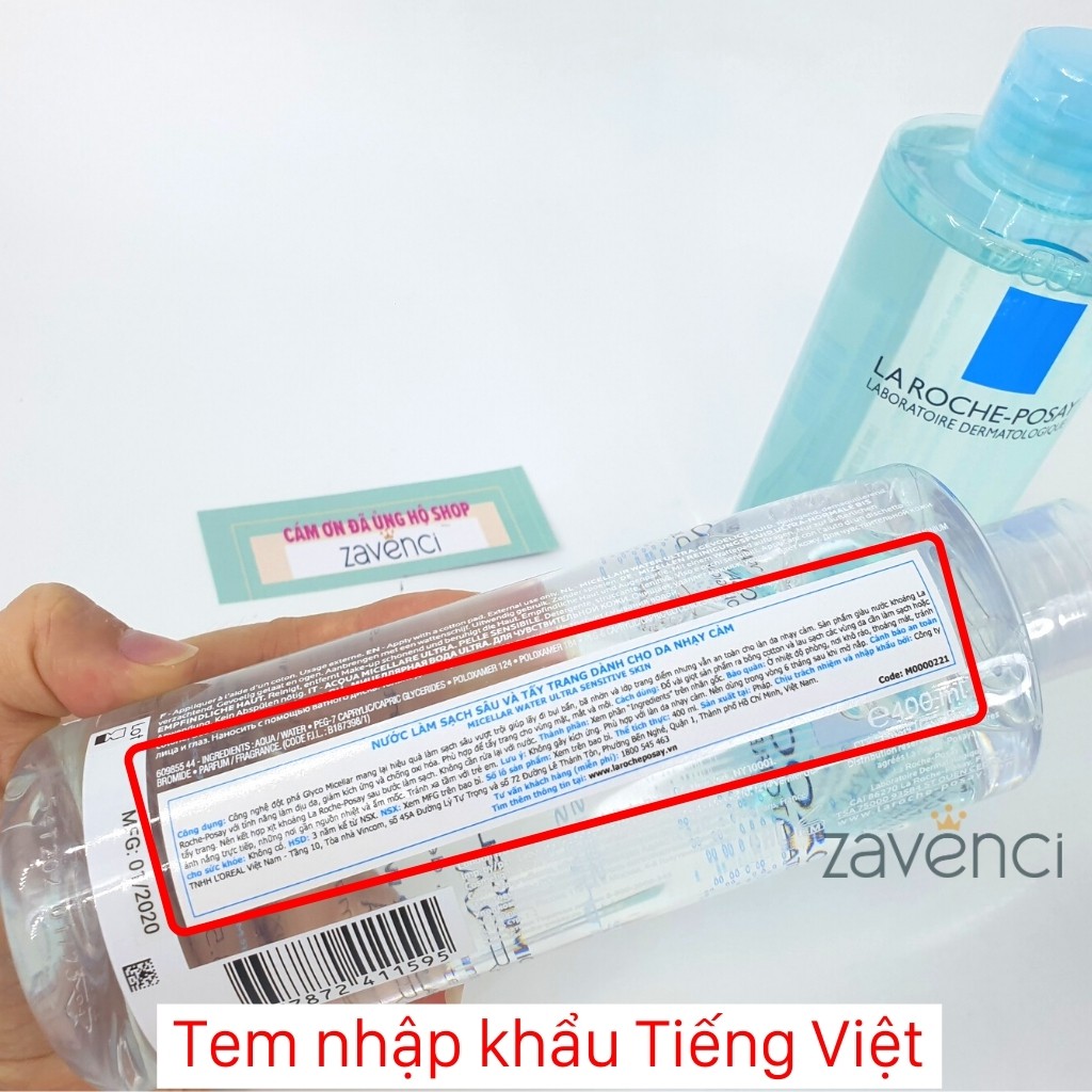 Nước Tẩy Trang La Roche-Posay Effaclar Micellar Water Ultra Làm Sạch Sâu Dành Cho Mọi Loại Da Và Da Nhạy Cảm (400ml)