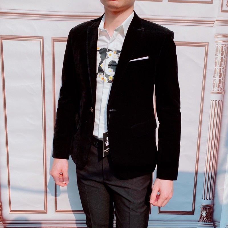 Áo vest nhung màu đen hàng siêu phẩm