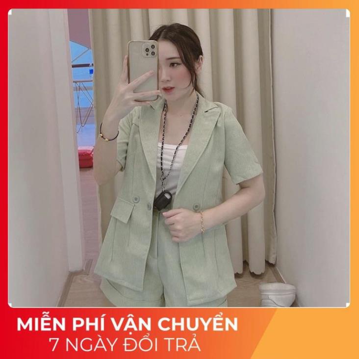 [ 𝐅𝐑𝐄𝐄 𝐒𝐇𝐈𝐏 ] SET VEST XANH CỐM THIẾT KẾ CAO CẤP ĐỒ BỘ NỮ