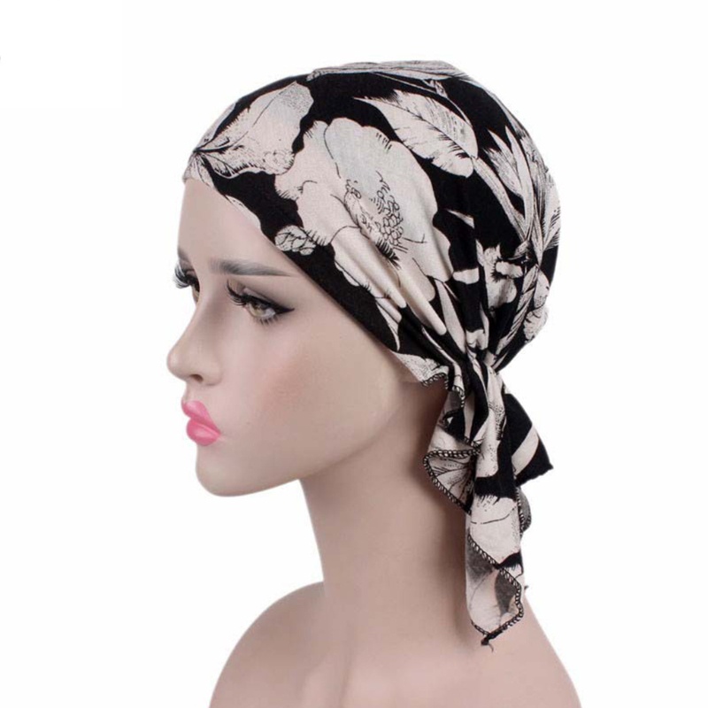 Khăn Trùm Đầu Che Phủ Đầu Phối Bèo In Họa Tiết Hoa Phong Cách Hồi Giáo Cho Nữ