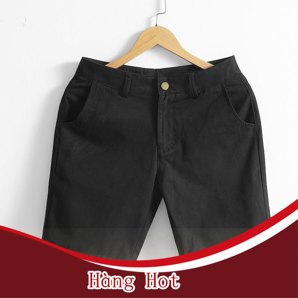 Quần lửng nam, quần short nam kaki cao cấp co giãn dáng Hàn Quốc mặc thoải mái màu trắng đen xanh rêu H3