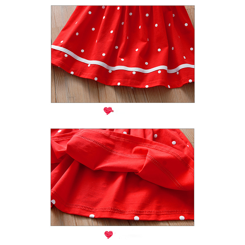 Đầm Công Chúa Ngắn Tay Màu Đỏ Cho Bé Gái