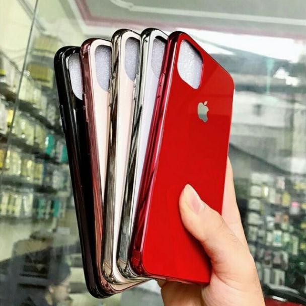 Ốp lưng iphone 6 , 6plus , 7 , 7 plus , X , Xr , Xsmax , 11 , 11 promax lưng kính cường lực , viền màu sang trọng