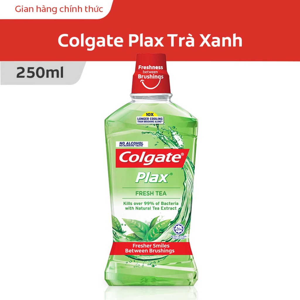 [HB gift] Nước súc miệng Colgate kháng 99% vi khuẩn Plax trà xanh 250ml/chai